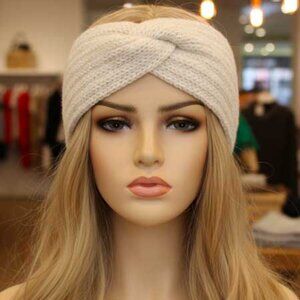 2/$21 White Ladies Criss Cross Winter Headband - Brand New